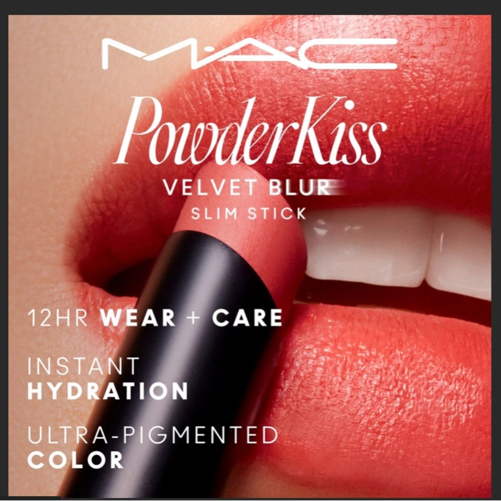 MAC  DEVOTED TO DANGER Powder Kiss Velvet Blur Slim Stick - Vibrant Red